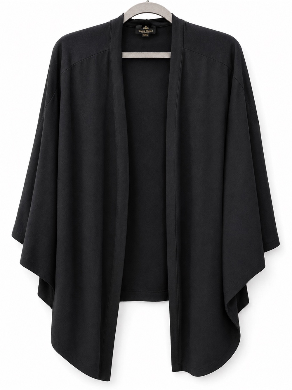 Serena Williams Black Open-Front Cape Cardigan